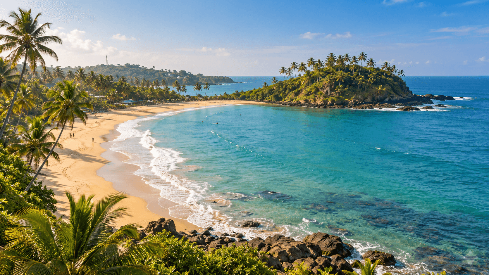 Tropical coastline around Mirissa