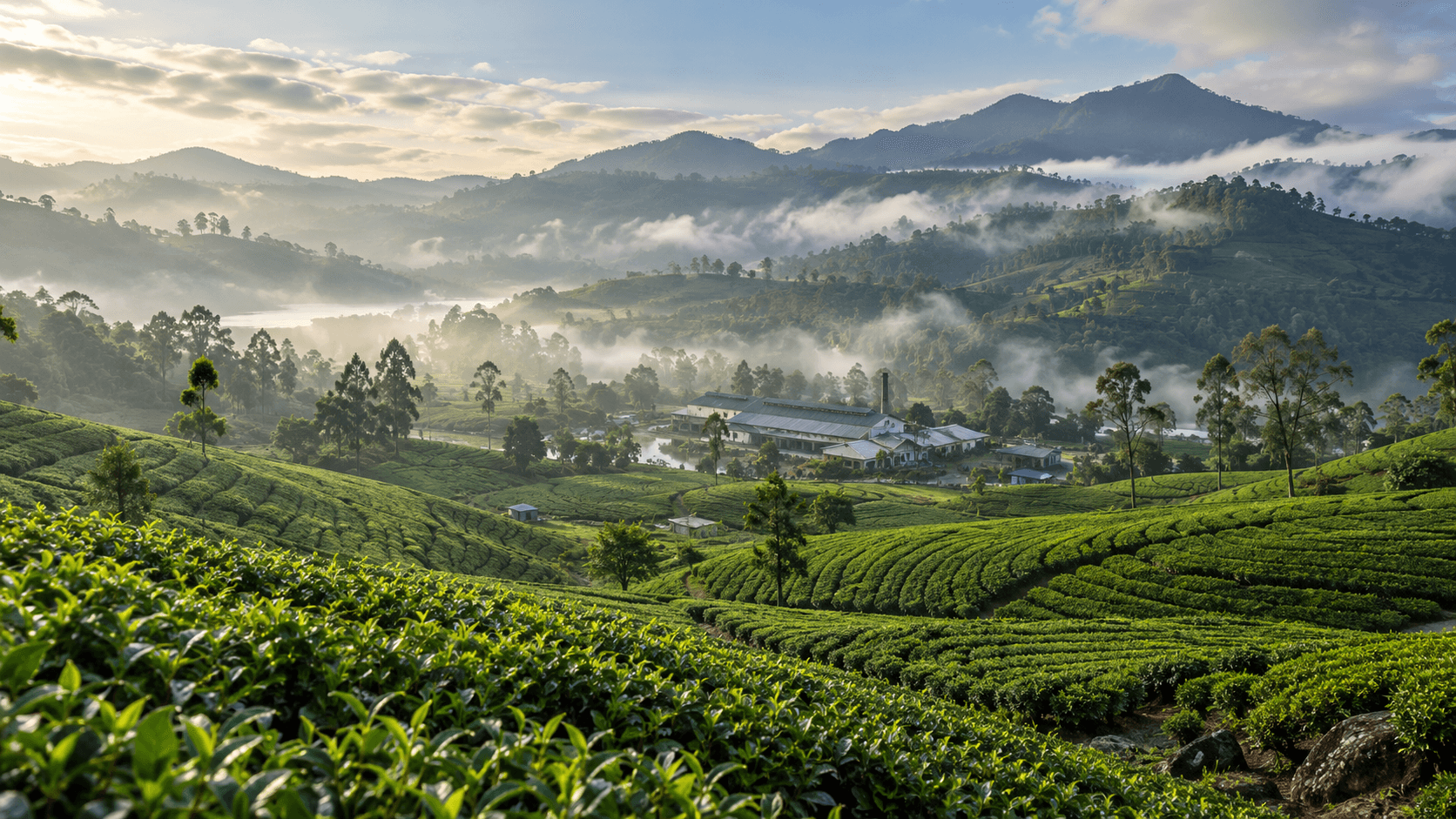 Tea fields and cool air in Nuwara Eliya