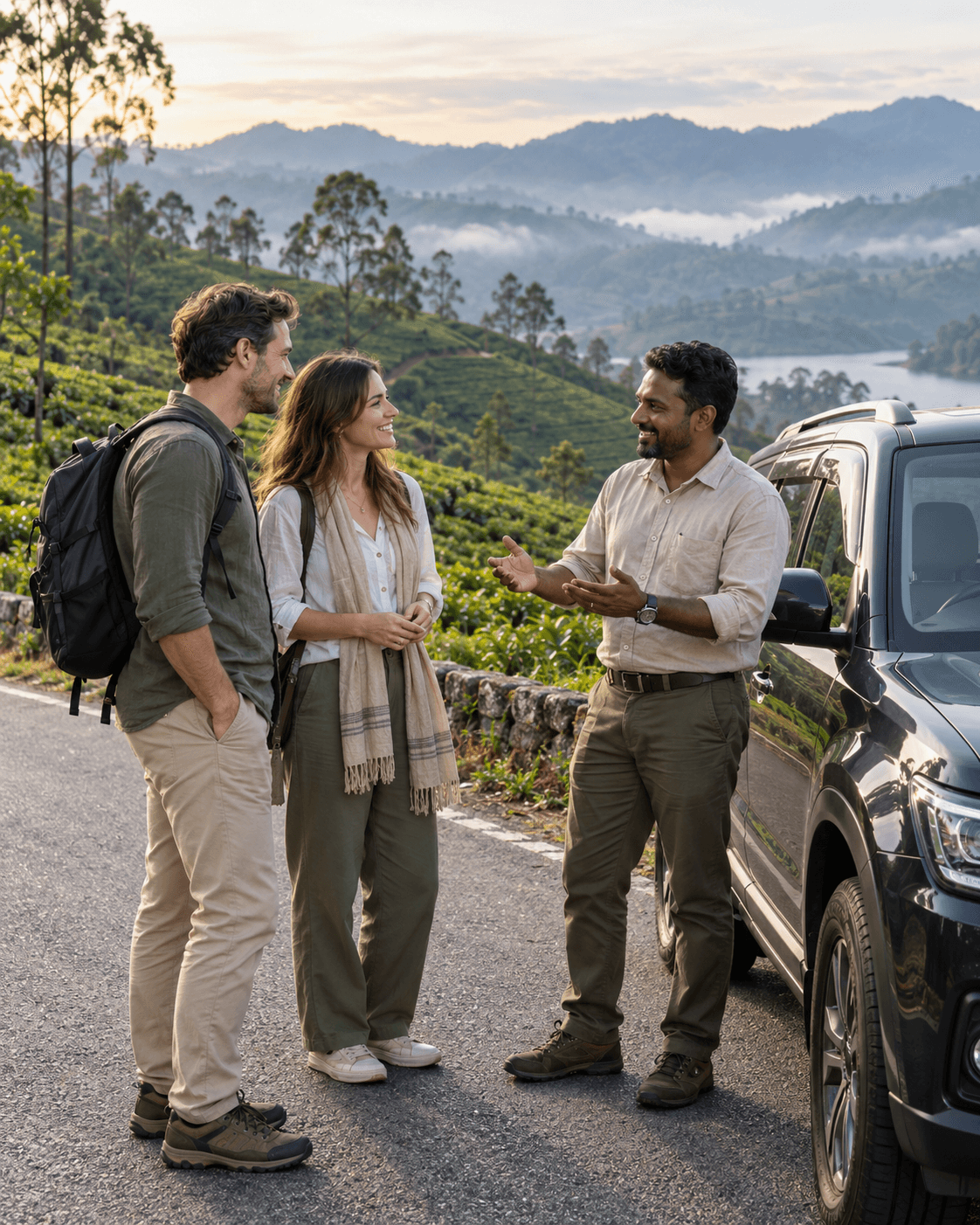 A private driver guide welcoming travellers in Sri Lanka hill country